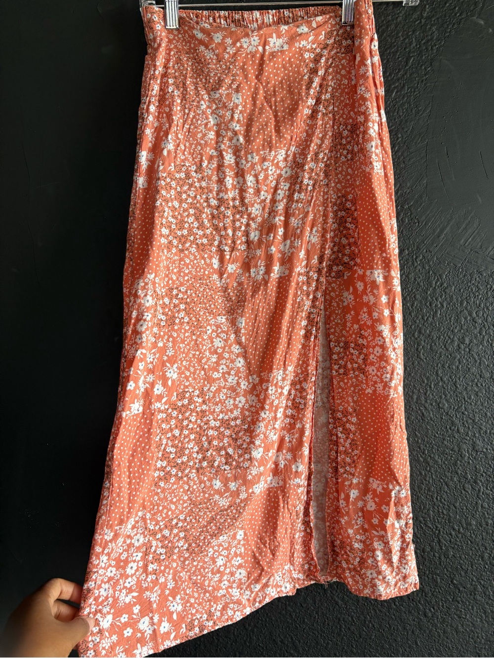 Women’s Midi Skirt in Coral Floral Print